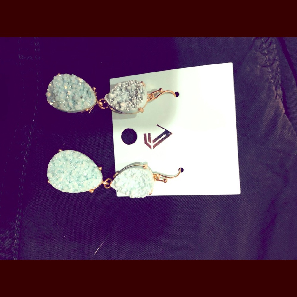 Teal teardrop earrings